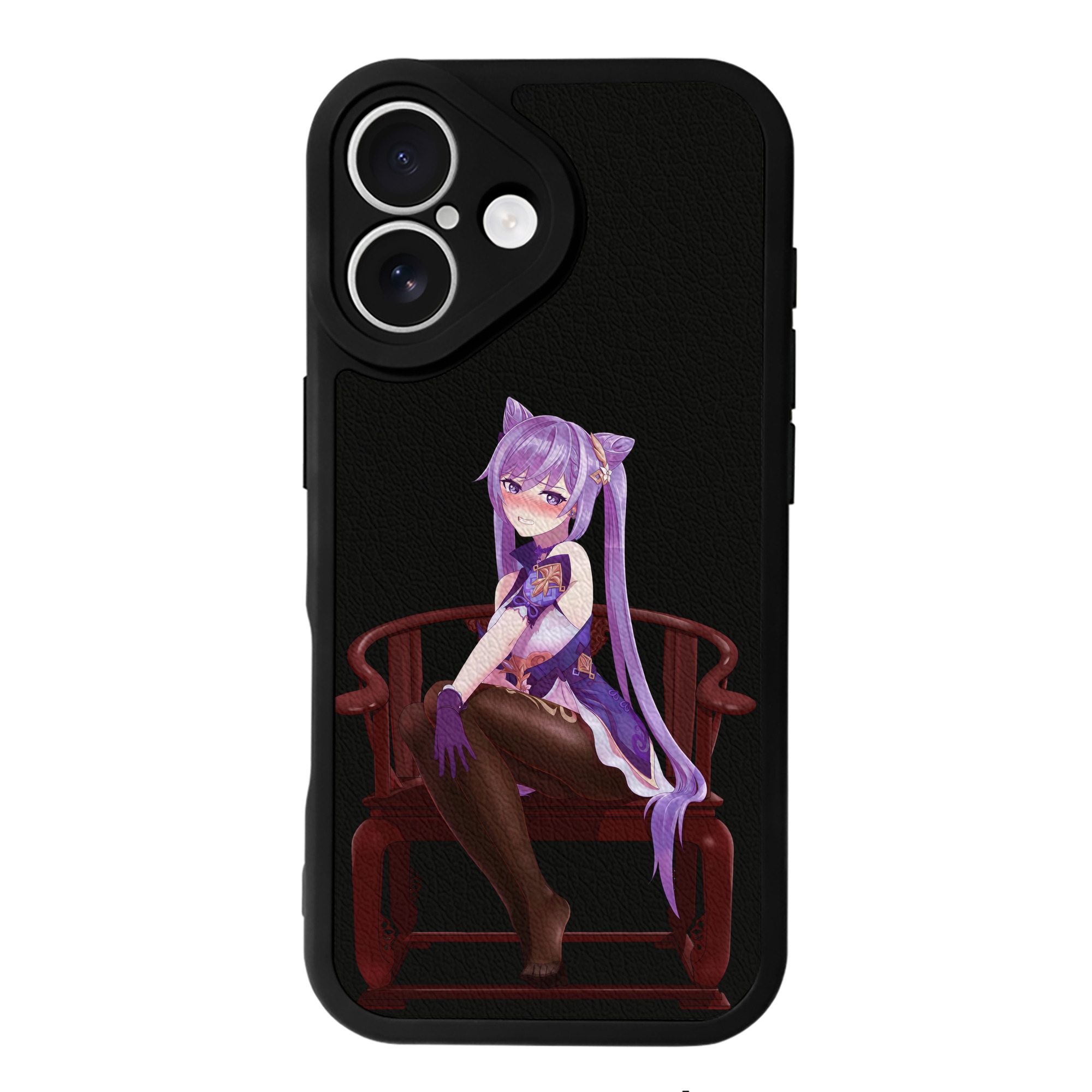 げんし神 刻晴 こくせい genshin Kokusei 【iPhone 16シリーズ対応】シリコンスマホケース（レザー調） 材質：シリコン